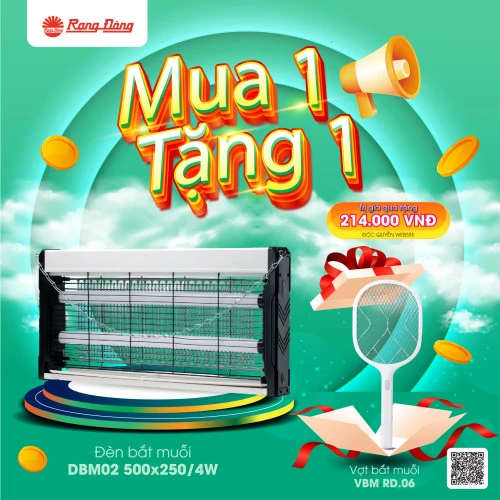 MUA ĐÈN BẮT MUỖI DBM02 TẶNG 1 VỢT BẮT MUỖI